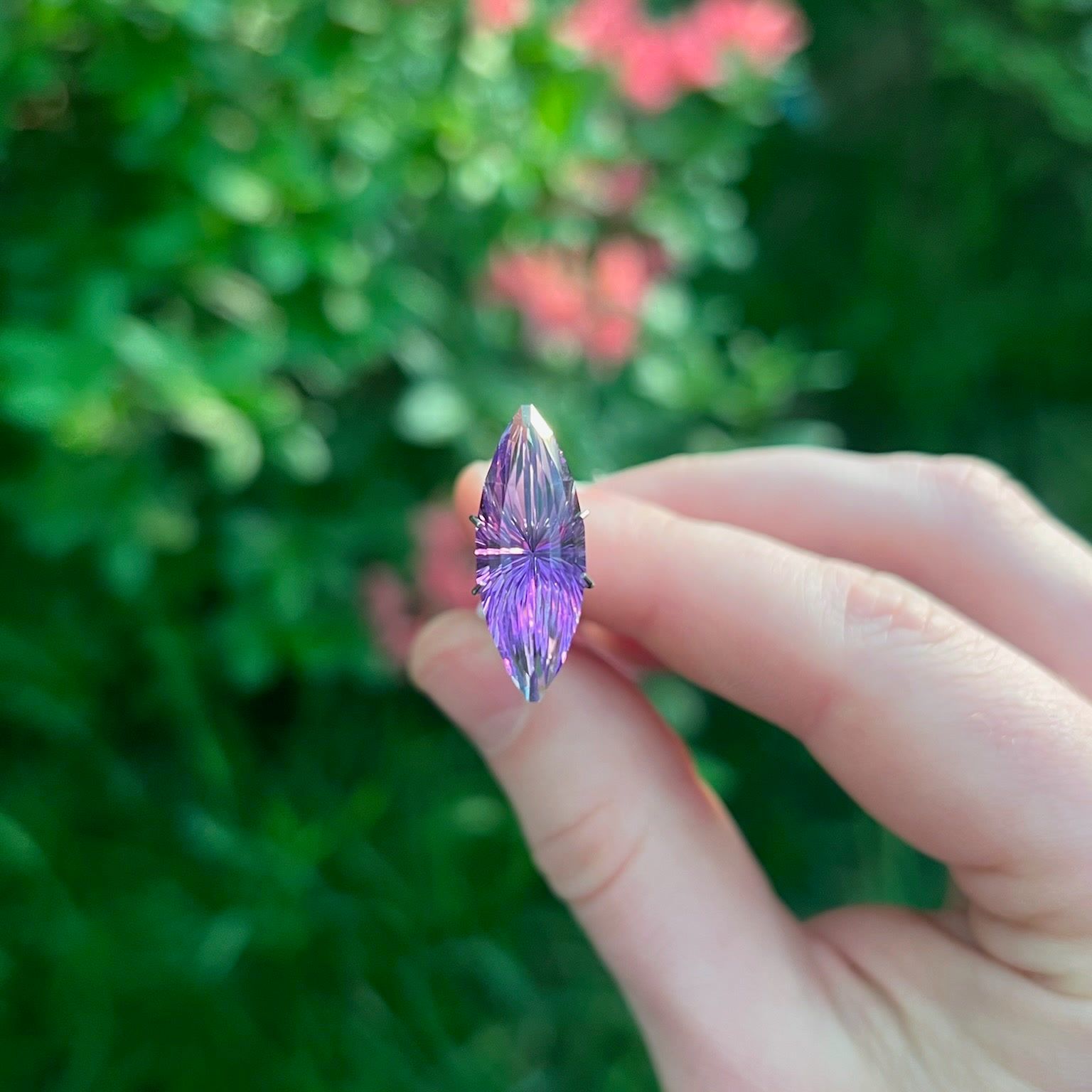 Vivid Purple Amethyst — 8.25 ct — Marquise Starburst Cut — view 3 — ORLIVET ORL-GEM-021