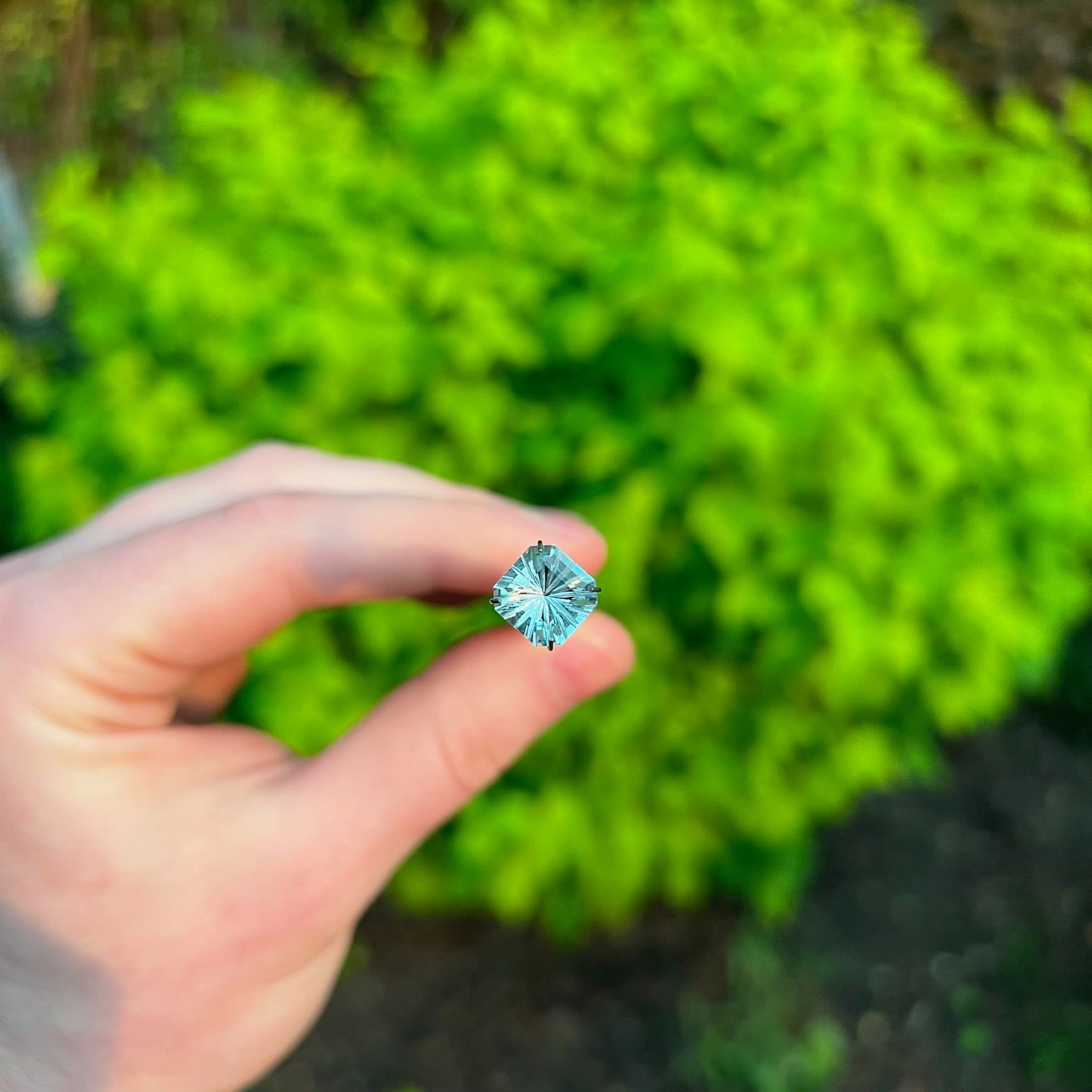 Vivid Blue Topaz — 3.00 ct — Cut-Corner Square Starburst Cut — view 6 — ORLIVET ORL-GEM-022