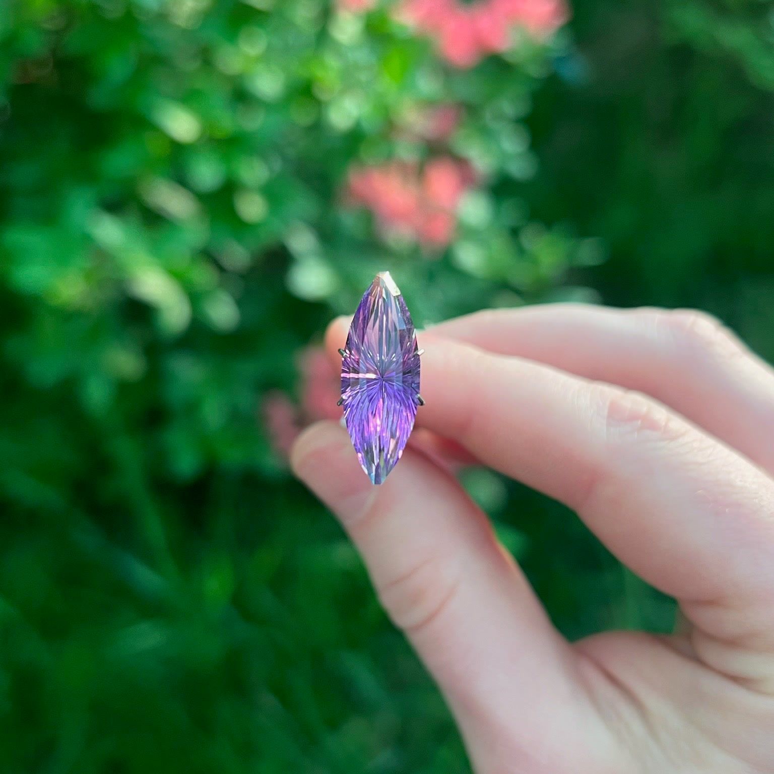 Vivid Purple Amethyst — 8.25 ct — Marquise Starburst Cut — view 4 — ORLIVET ORL-GEM-021