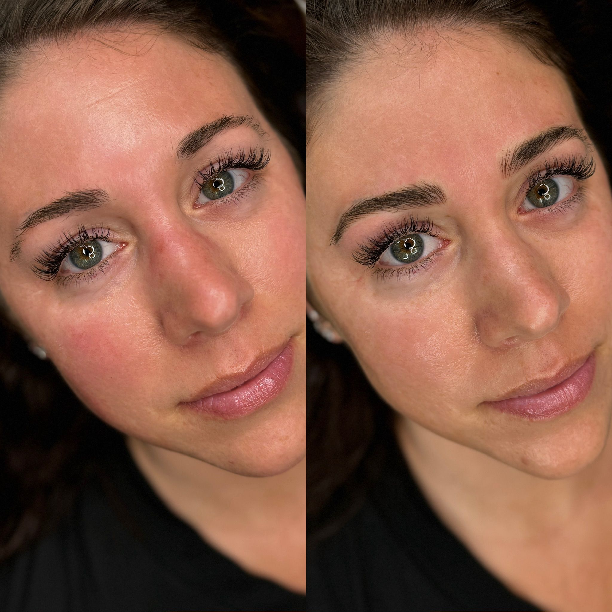 Before and After Nano Brows done by Alexa Nika (@bostonbrowsociety) at MOKO Beauty