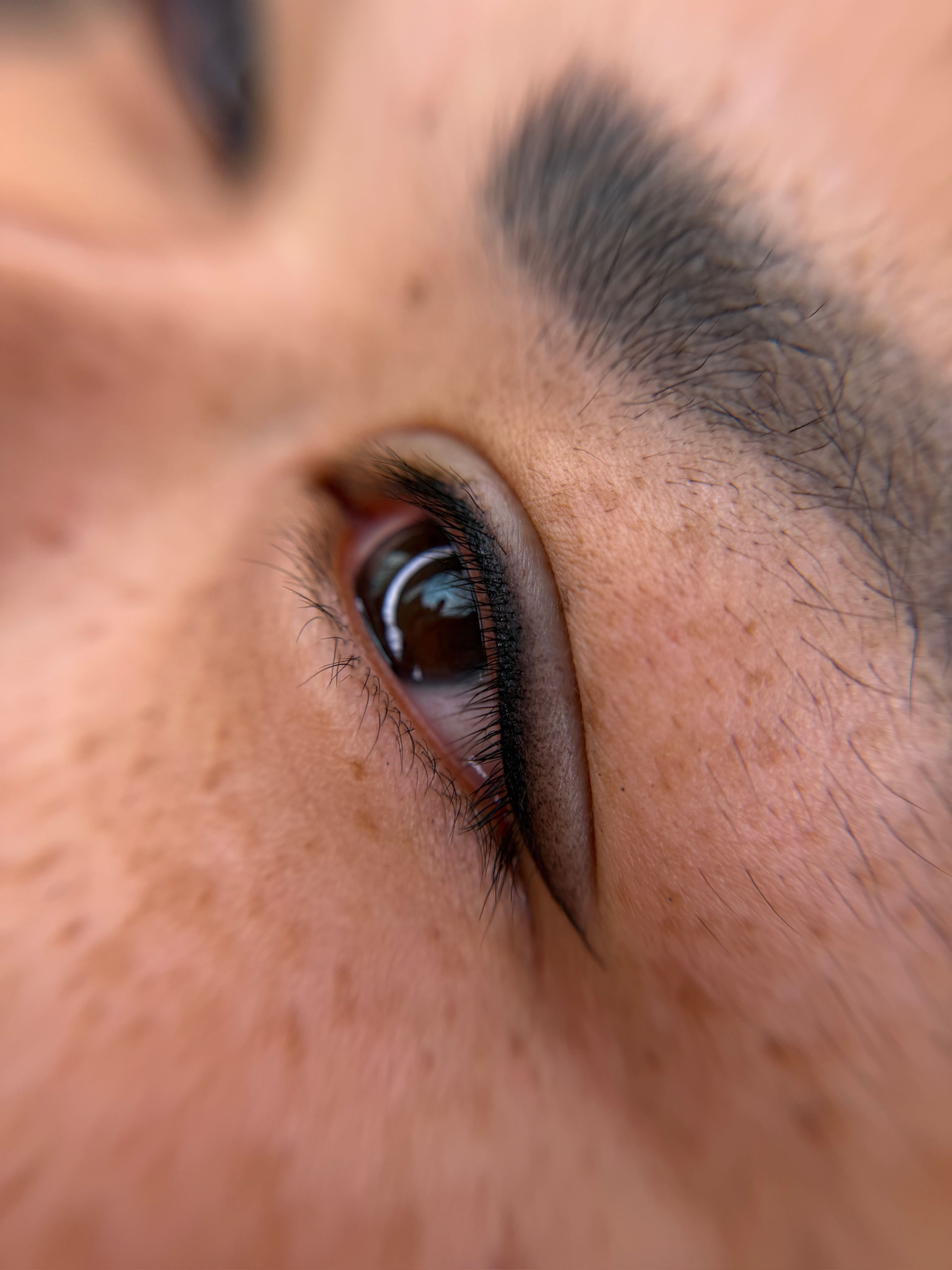 Defined lashline eyeliner PMU.