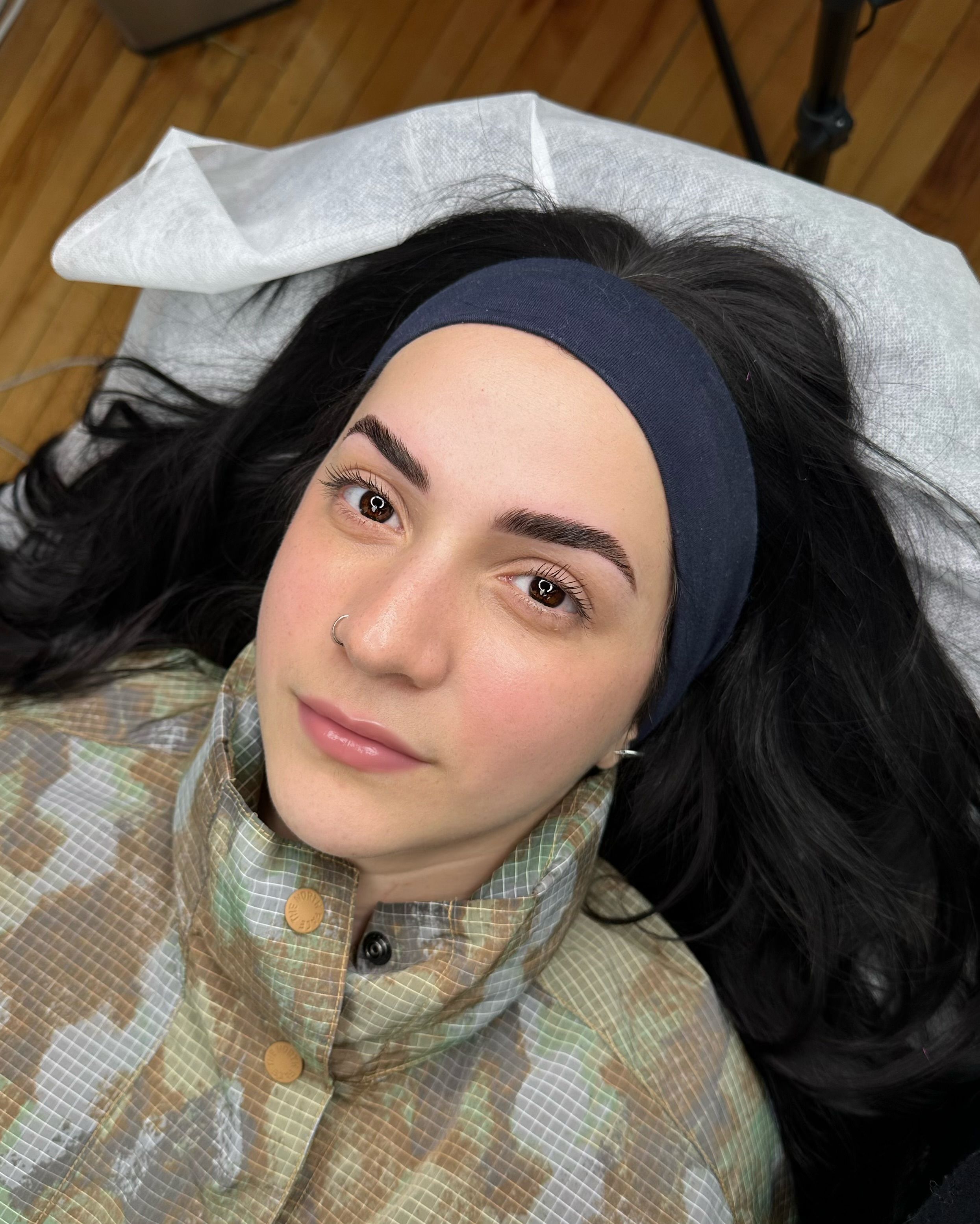 Freshly done brow lamination at MOKO Beauty