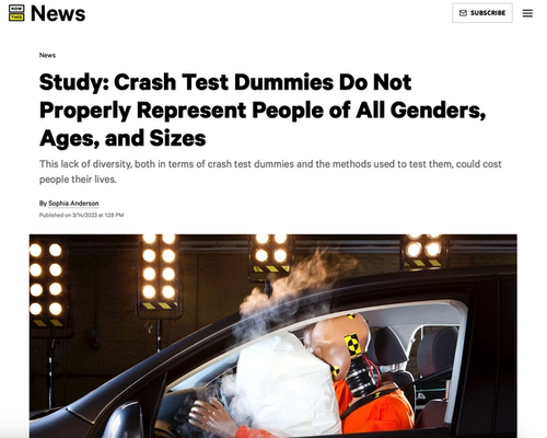Study: Crash Test Dummies Do Not Properly Represent People of All Genders, Ages, and Sizes