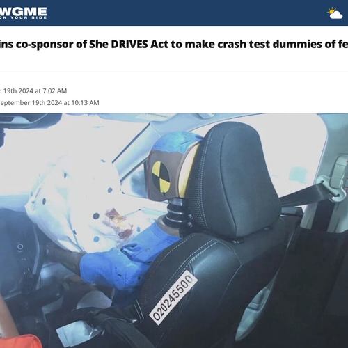 Sen. Collins co-sponsor of She DRIVES Act to make crash test dummies of female body