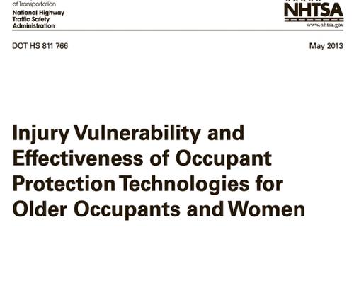 Injury Vulnerability and Effectiveness of Occupant Protection Technologies for Older Occupants and Women