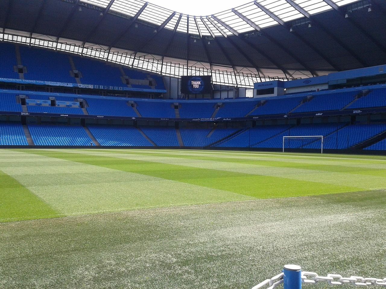Etihad Stadium pitch view on a Premier League matchday