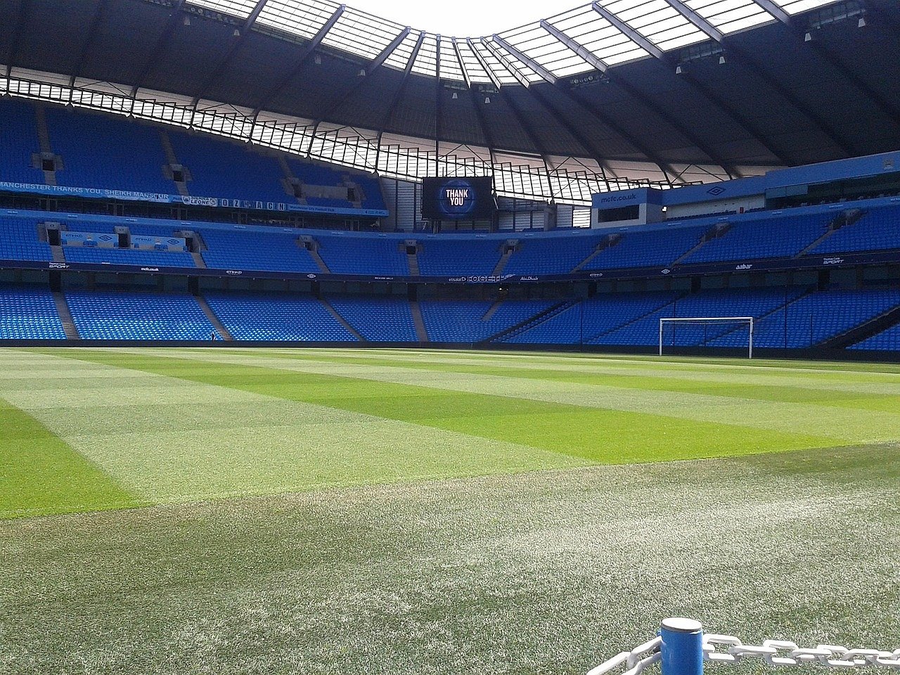 Etihad Stadium pitch view on a Premier League matchday
