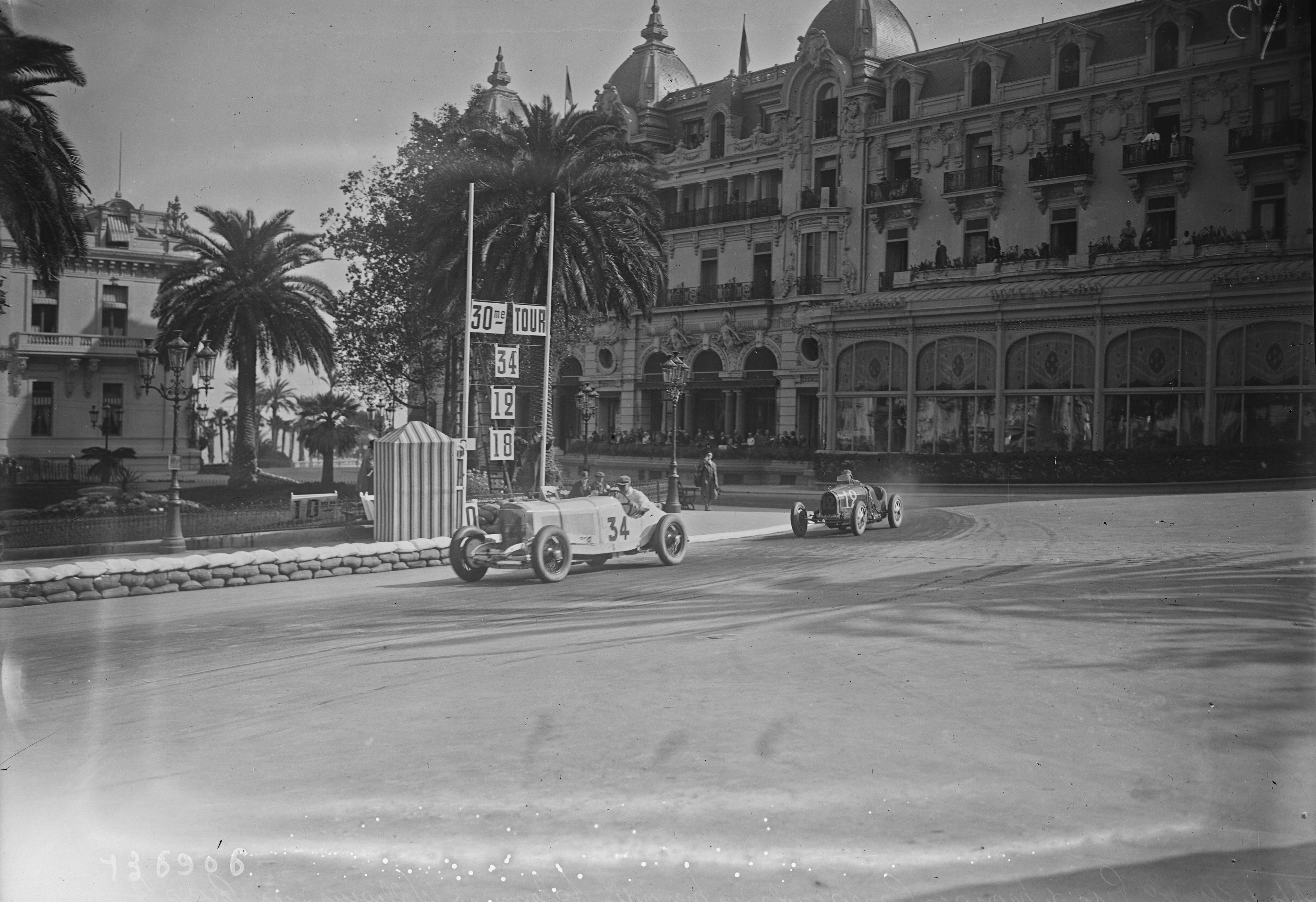 Historic racing car at the Monaco Grand Prix circuit