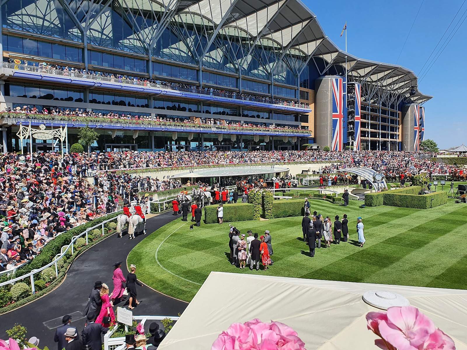 Royal Ascot crowd on a summer race day in formal morning dress