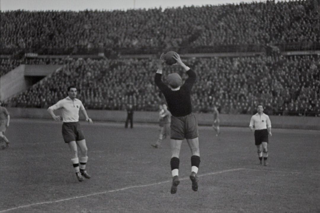 Vintage football match from the early 1900s era