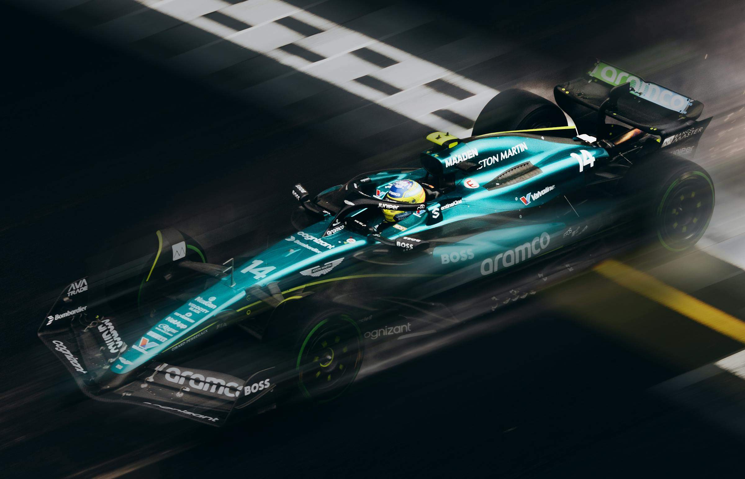 Formula 1 car blurred