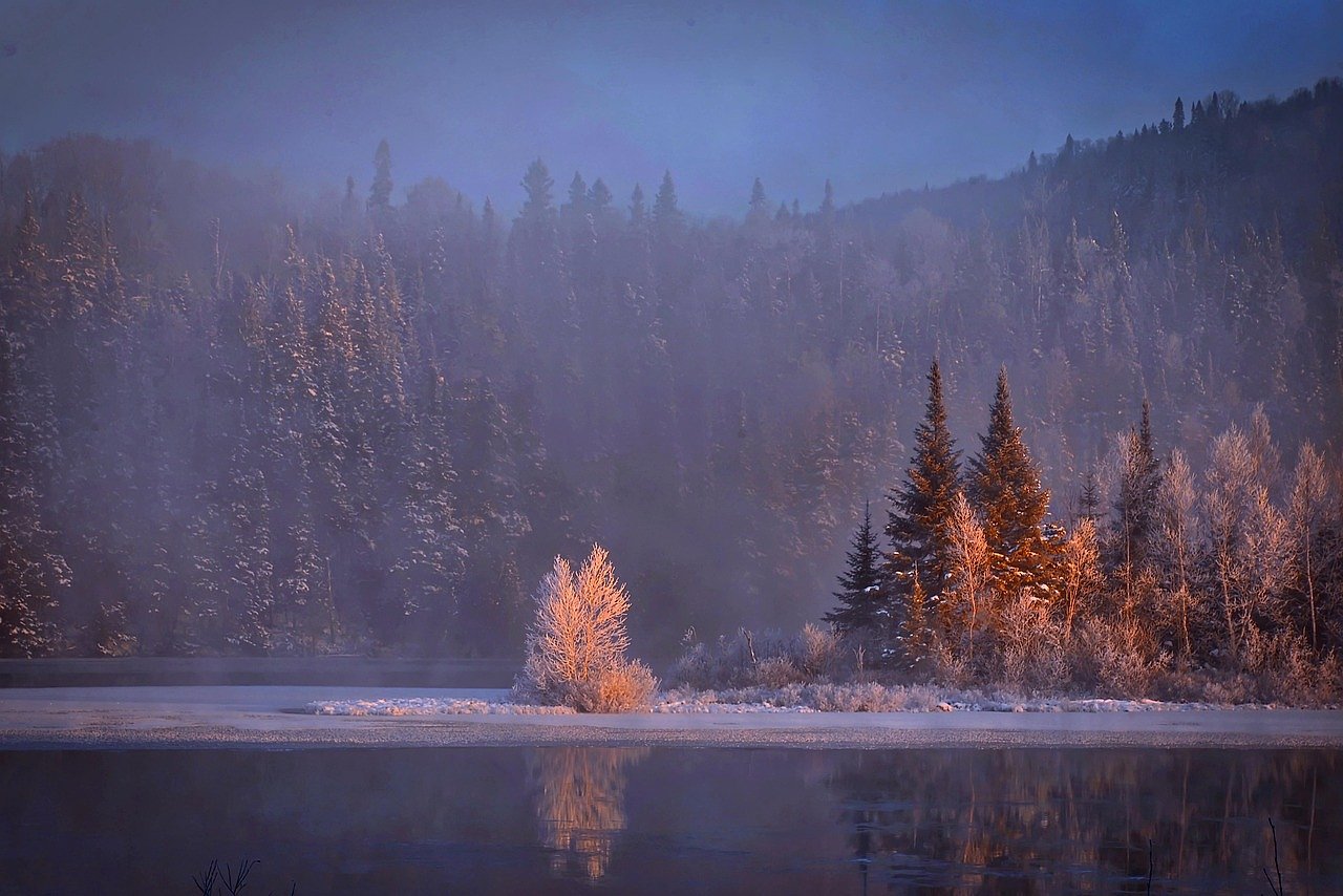 Winter landscape in Quebec, Canada, where Celine Dion grew up in Charlemagne