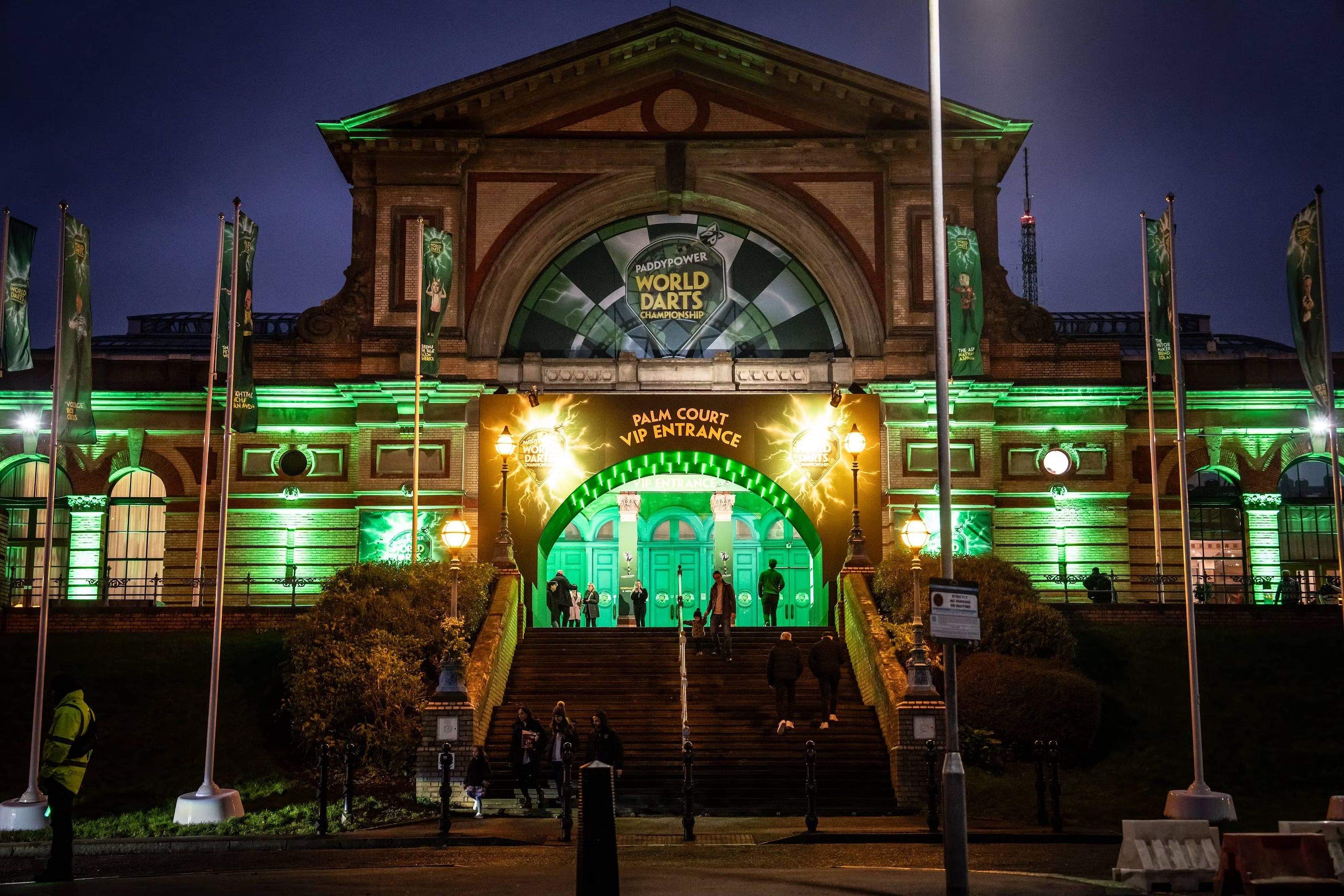 Alexandra Palace exterior, the home of the PDC World Darts Championship since 2008