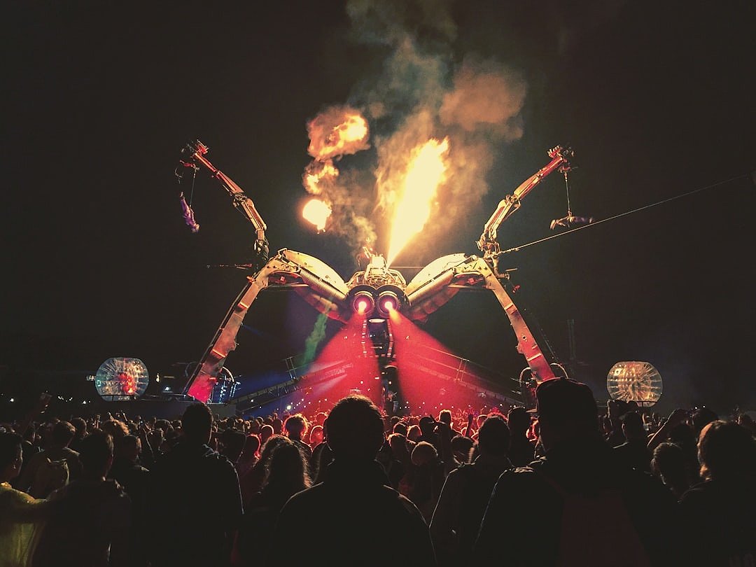 Large crowd gathering at Glastonbury Festival