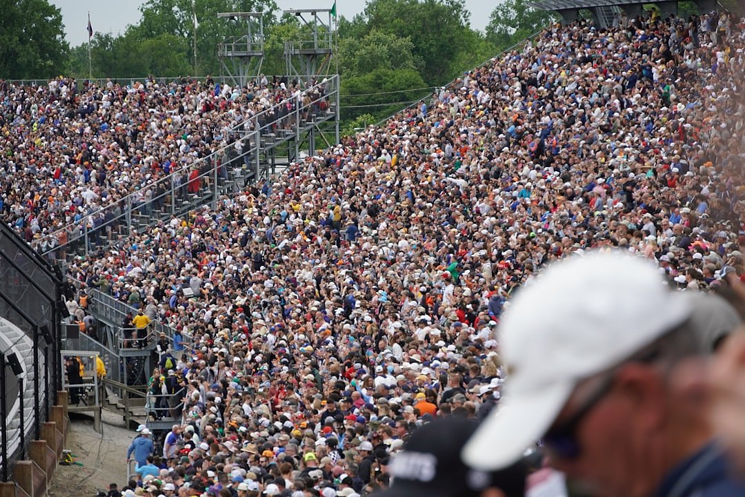 Packed grandstands at the Indianapolis 500