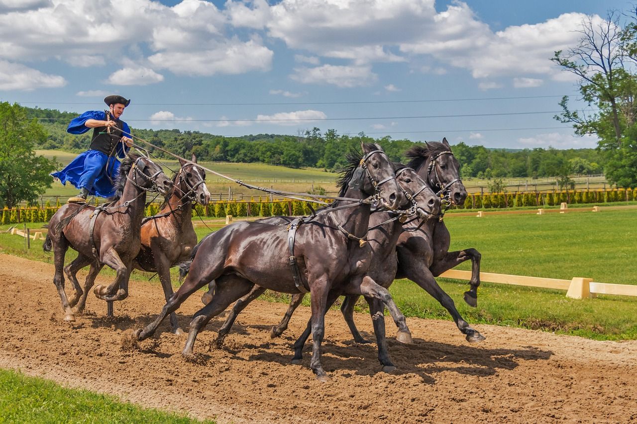 Horses galloping at full speed, evoking the early days of racing at Prestbury Park