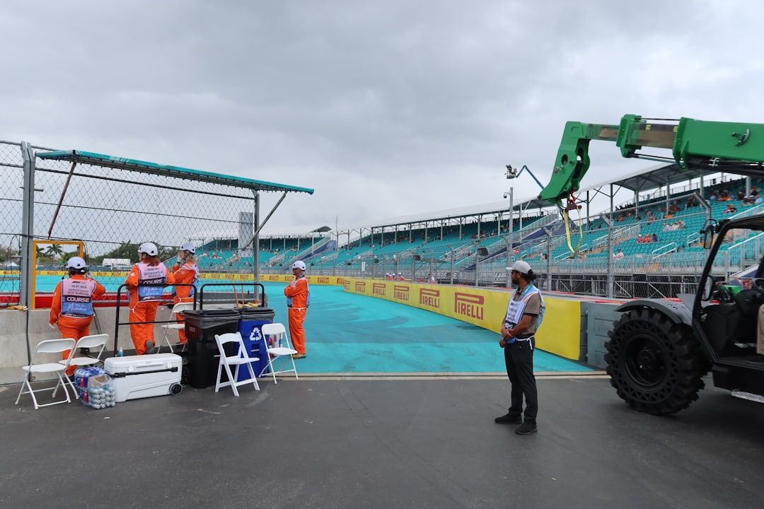 Preparations at the Miami Grand Prix paddock area