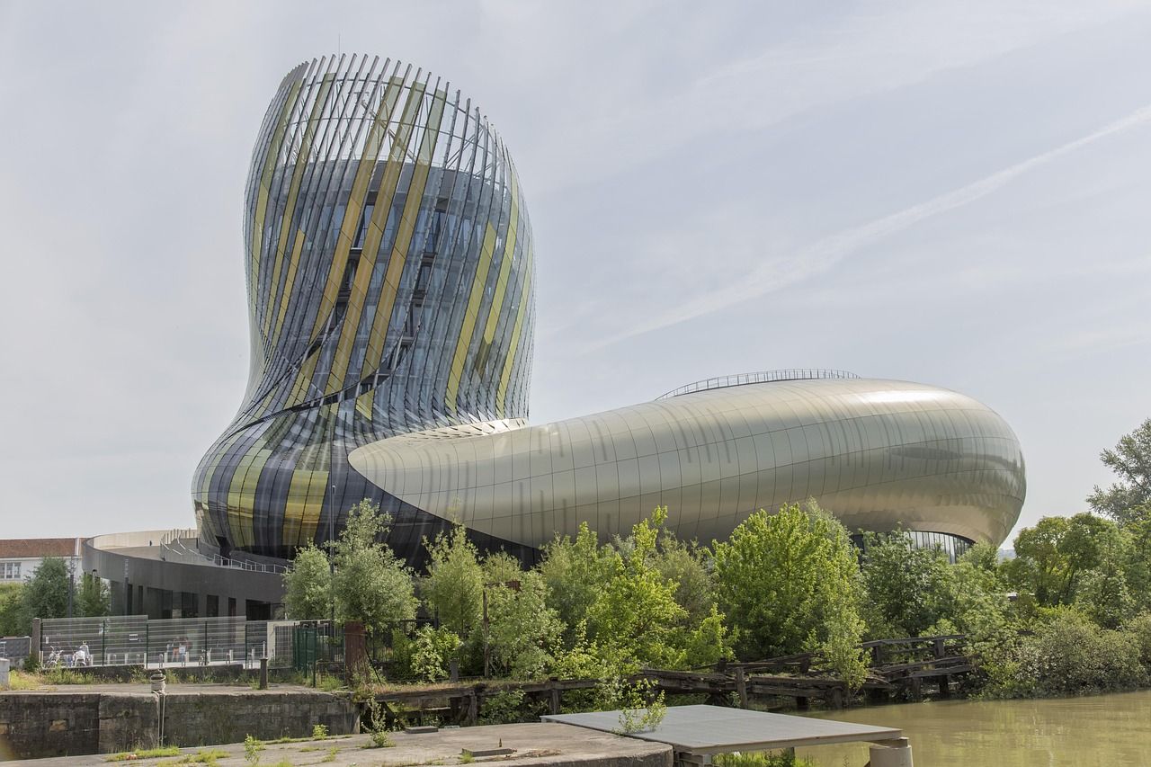 La Cité du Vin wine museum in Bordeaux with its distinctive curved glass architecture