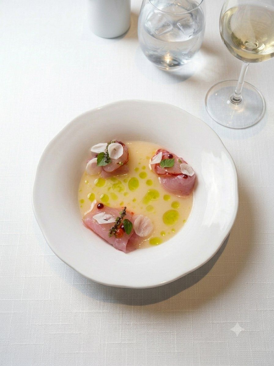 A plated dish at Amelia by Paulo Airaudo