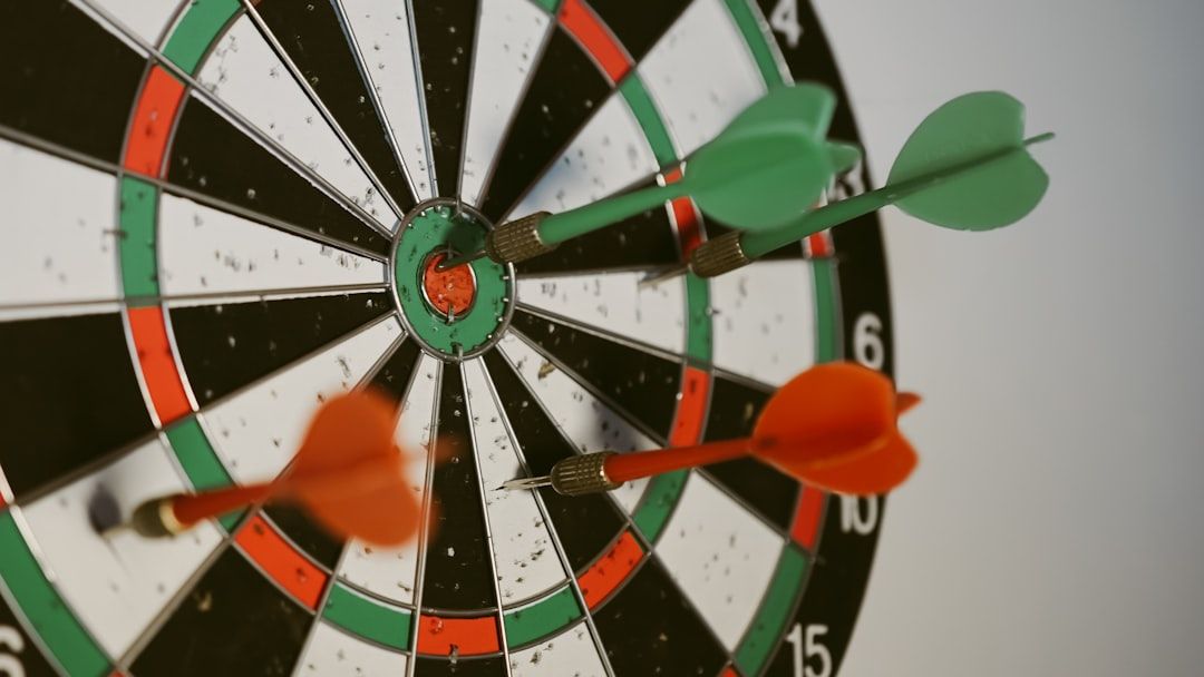 Close-up of a dartboard bullseye