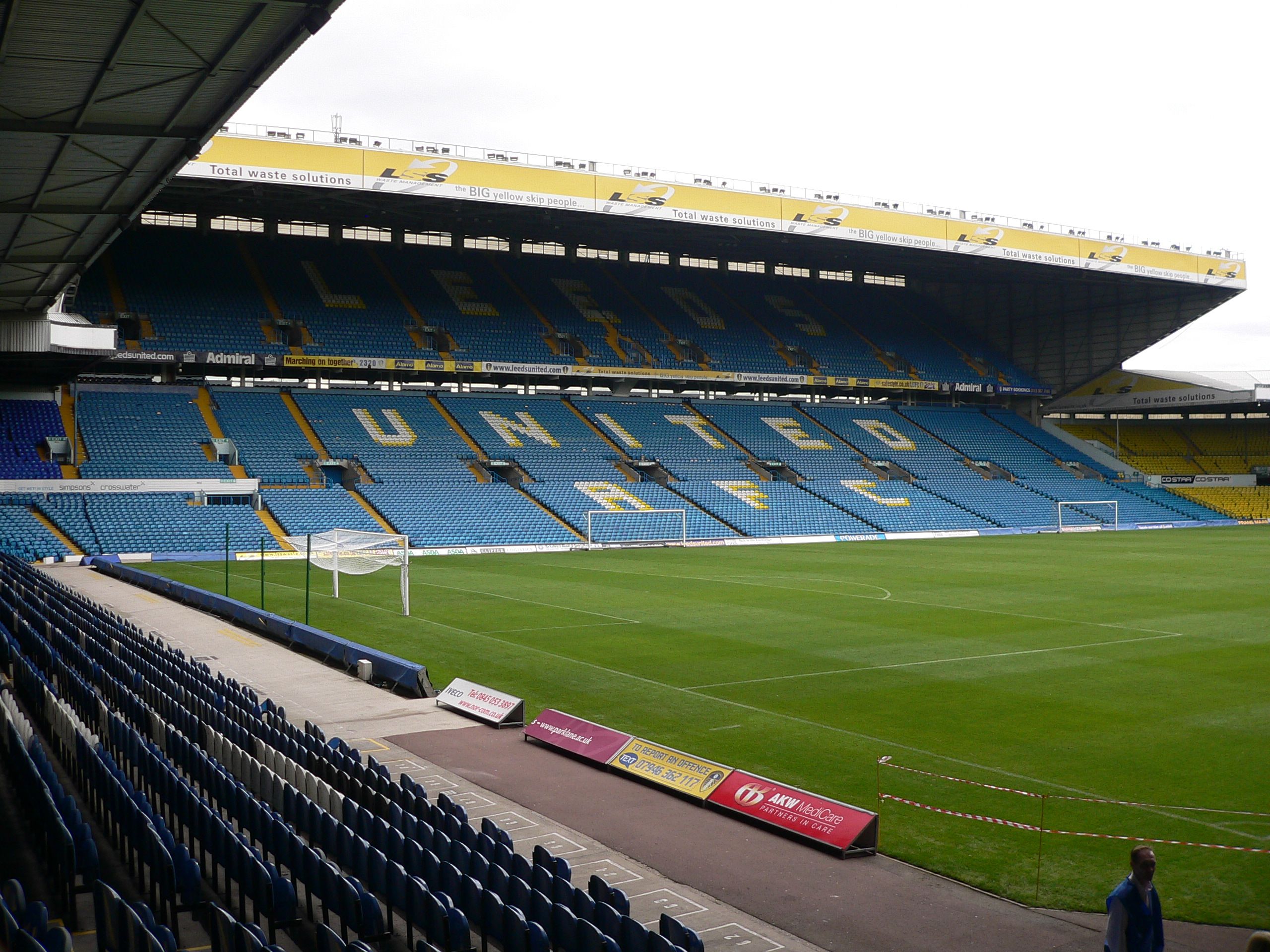 Leeds United players in action at Elland Road