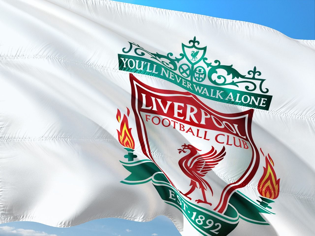 Liverpool FC Champions League flag, reflecting the club's trophy-laden history