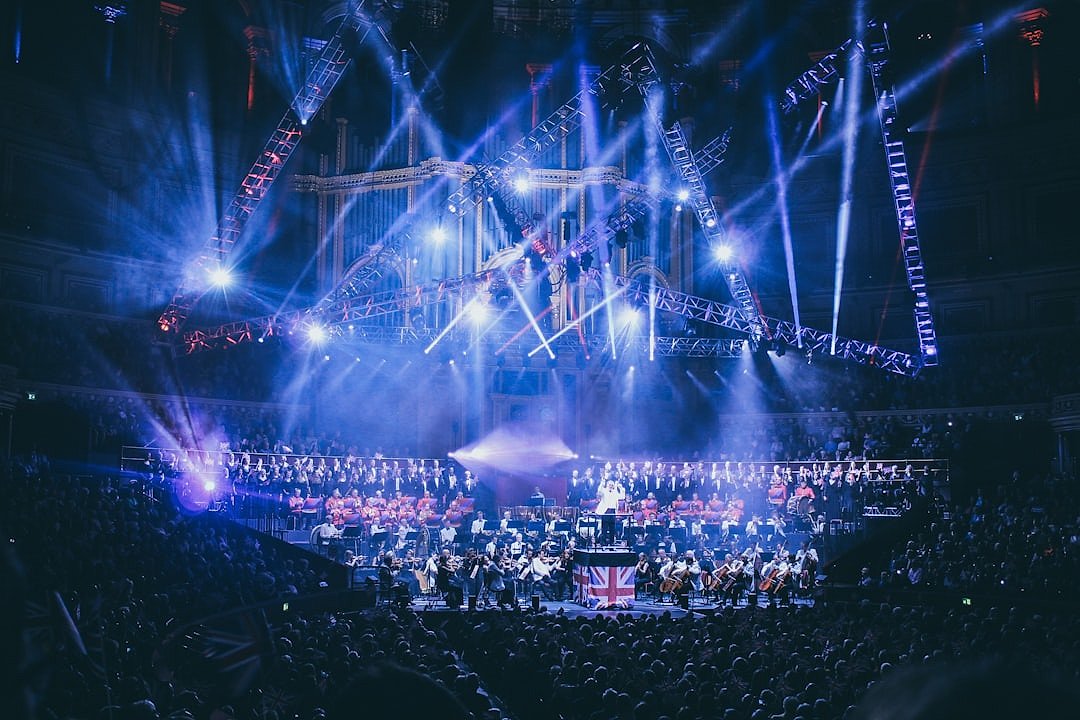 Interior of a large arena during a live performance
