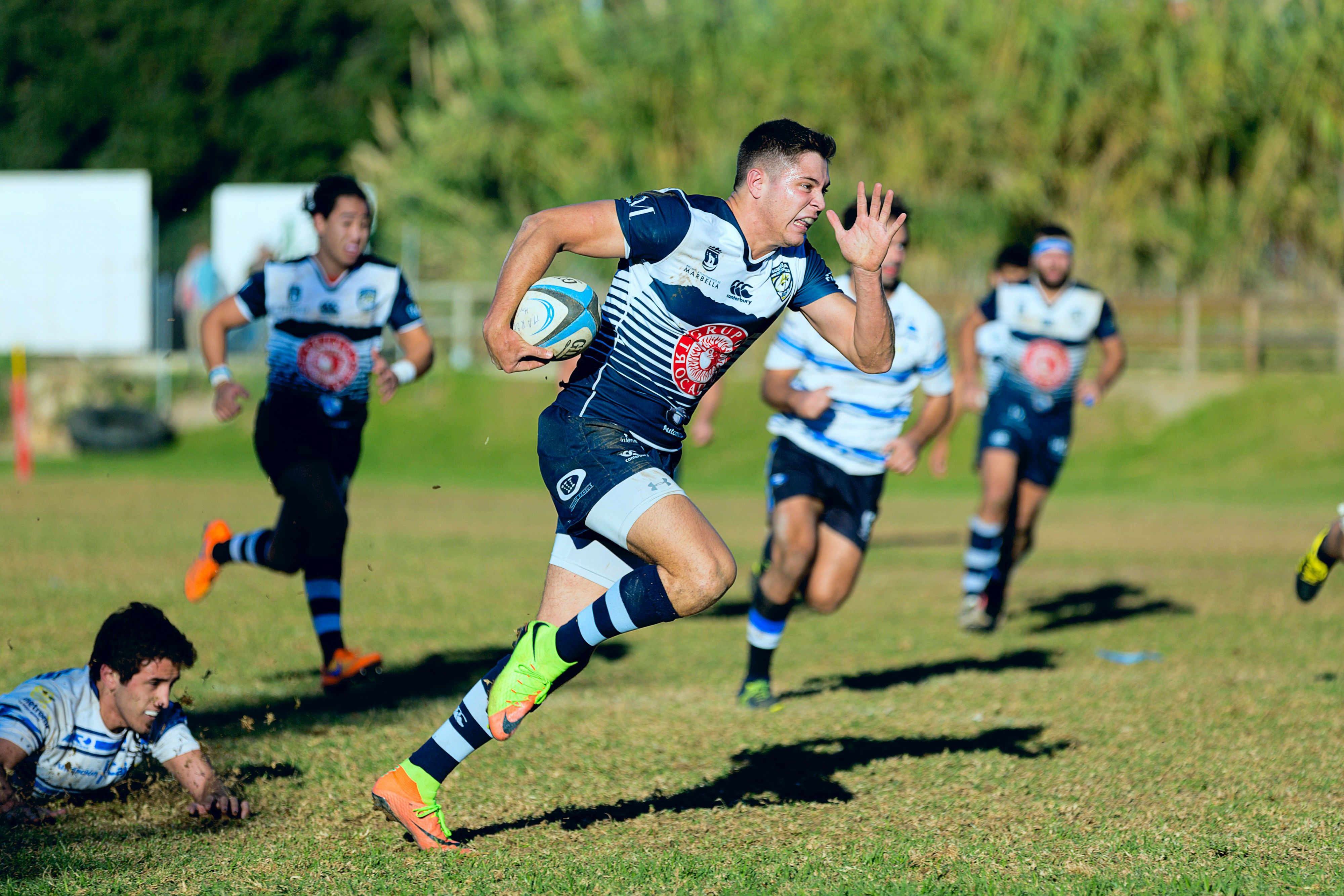 Players in a rugby match