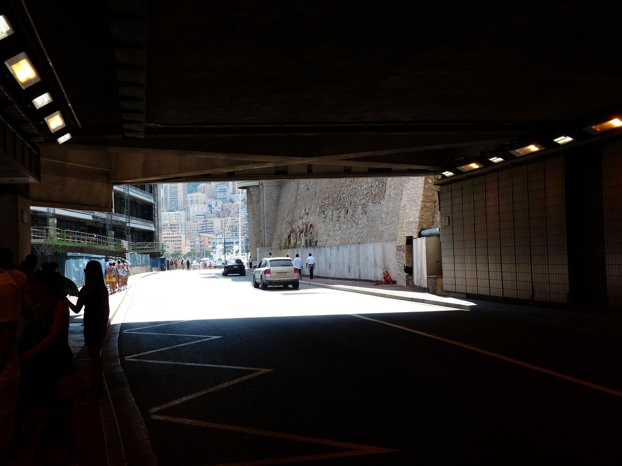 The famous tunnel section of the Monaco Grand Prix circuit