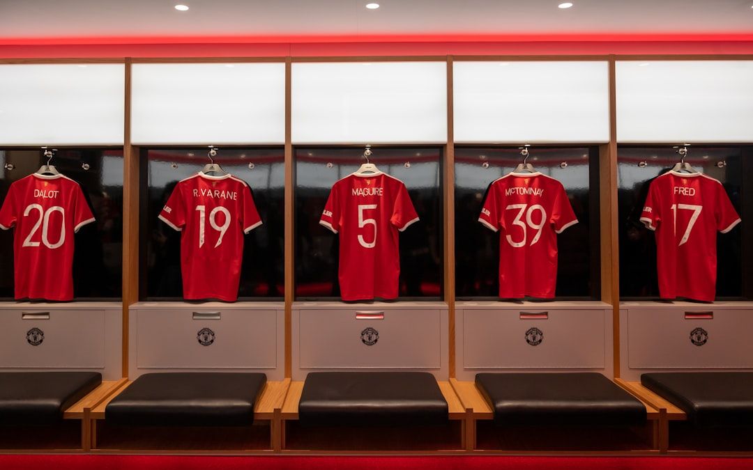 Historic Arsenal shirts on display, representing the club's rich heritage