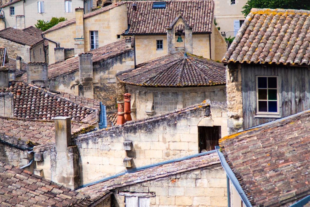 Rooftops and houses of the medieval village of Saint-Émilion in the Bordeaux wine region