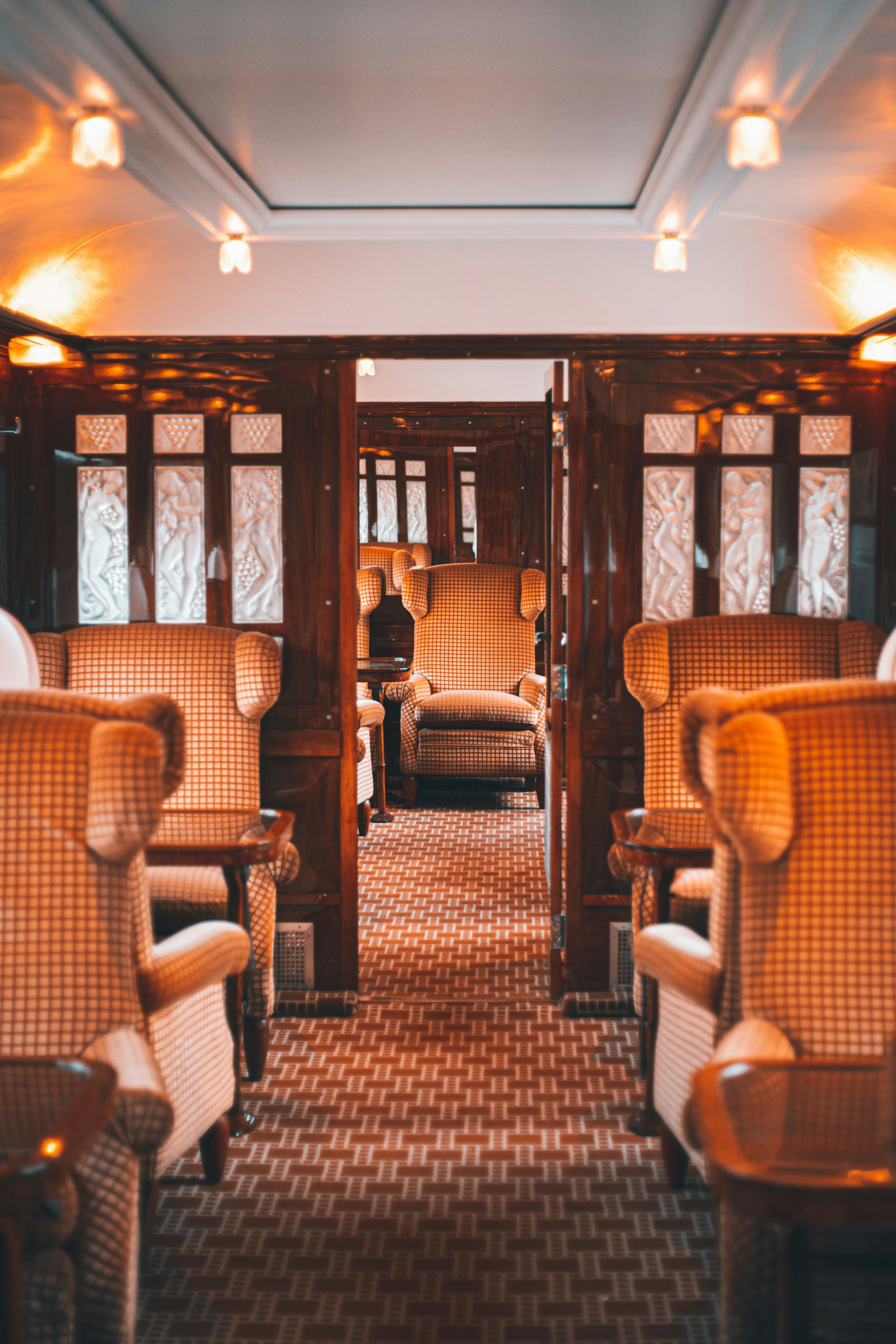 Heritage Pullman train carriage interior