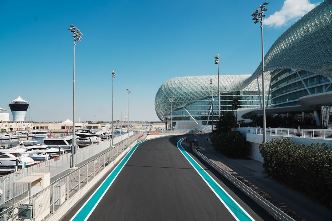 Aerial view of Yas Marina Circuit in Abu Dhabi