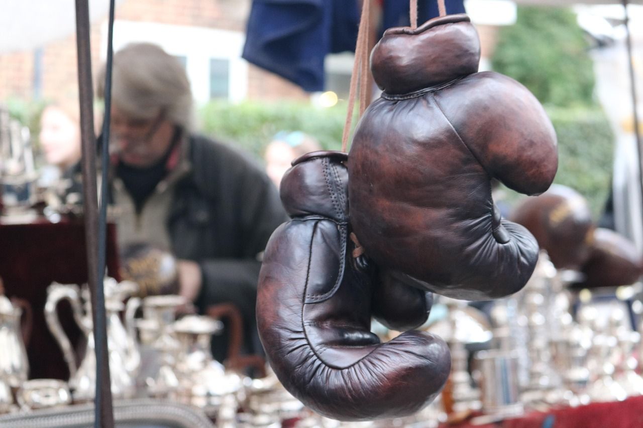 Vintage boxing glove representing the early days of a fighter's career