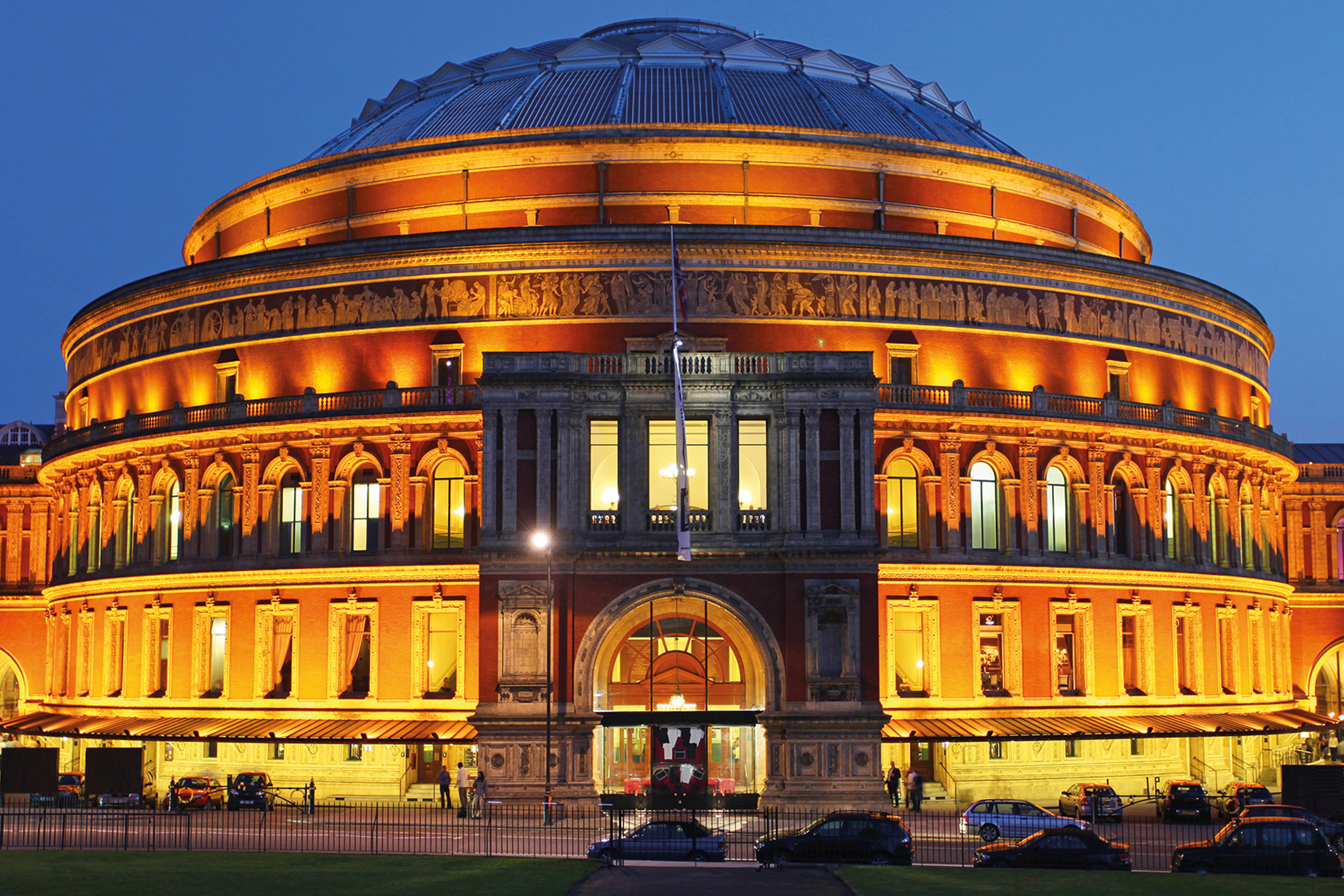 Royal Albert Hall in Kensington, London at dusk