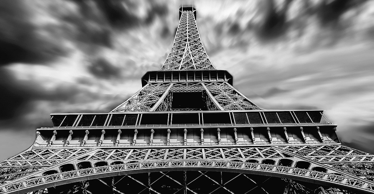 Historic view of the Eiffel Tower in Paris, where the first France v England rugby match was played in 1906