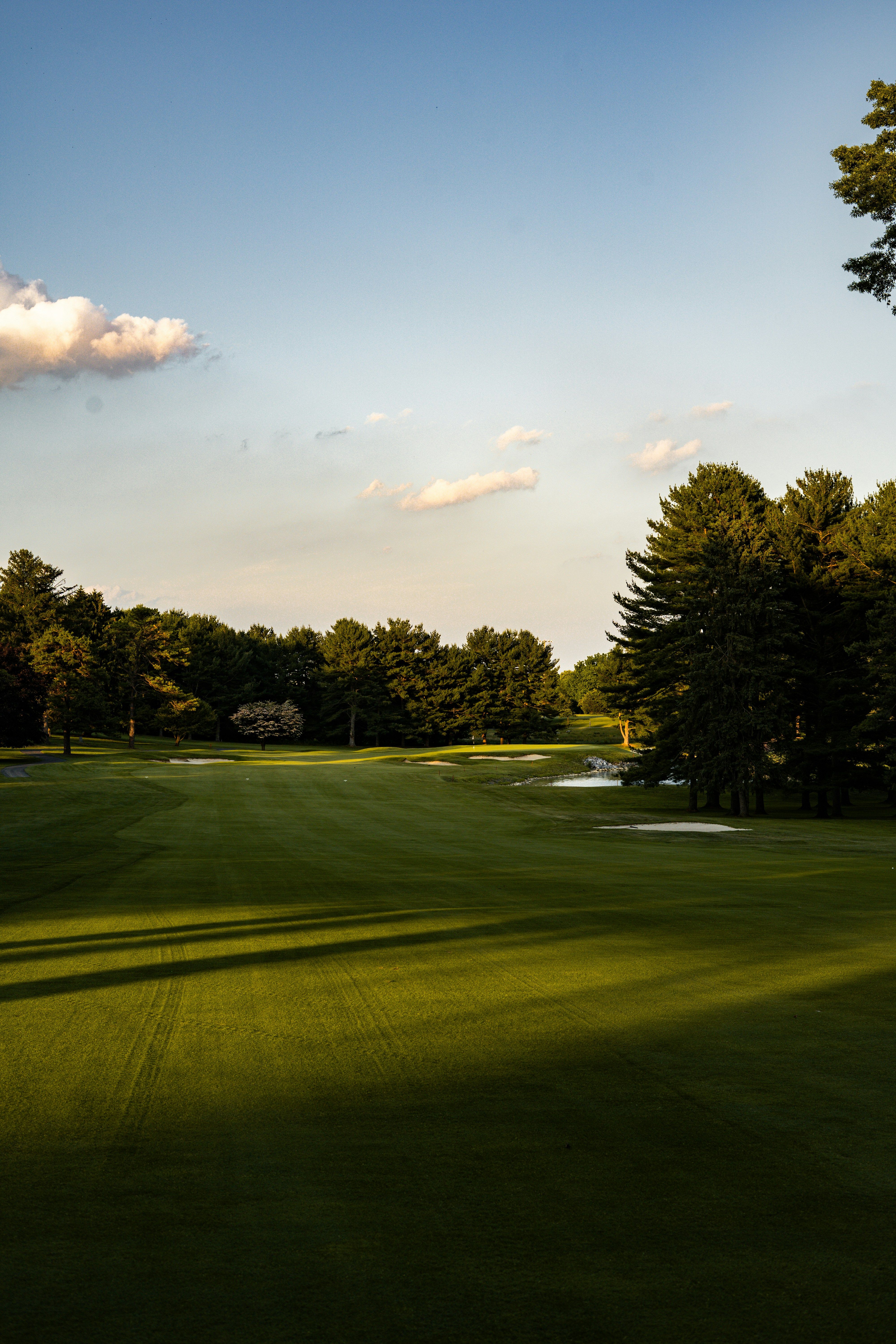 View across a golf course green