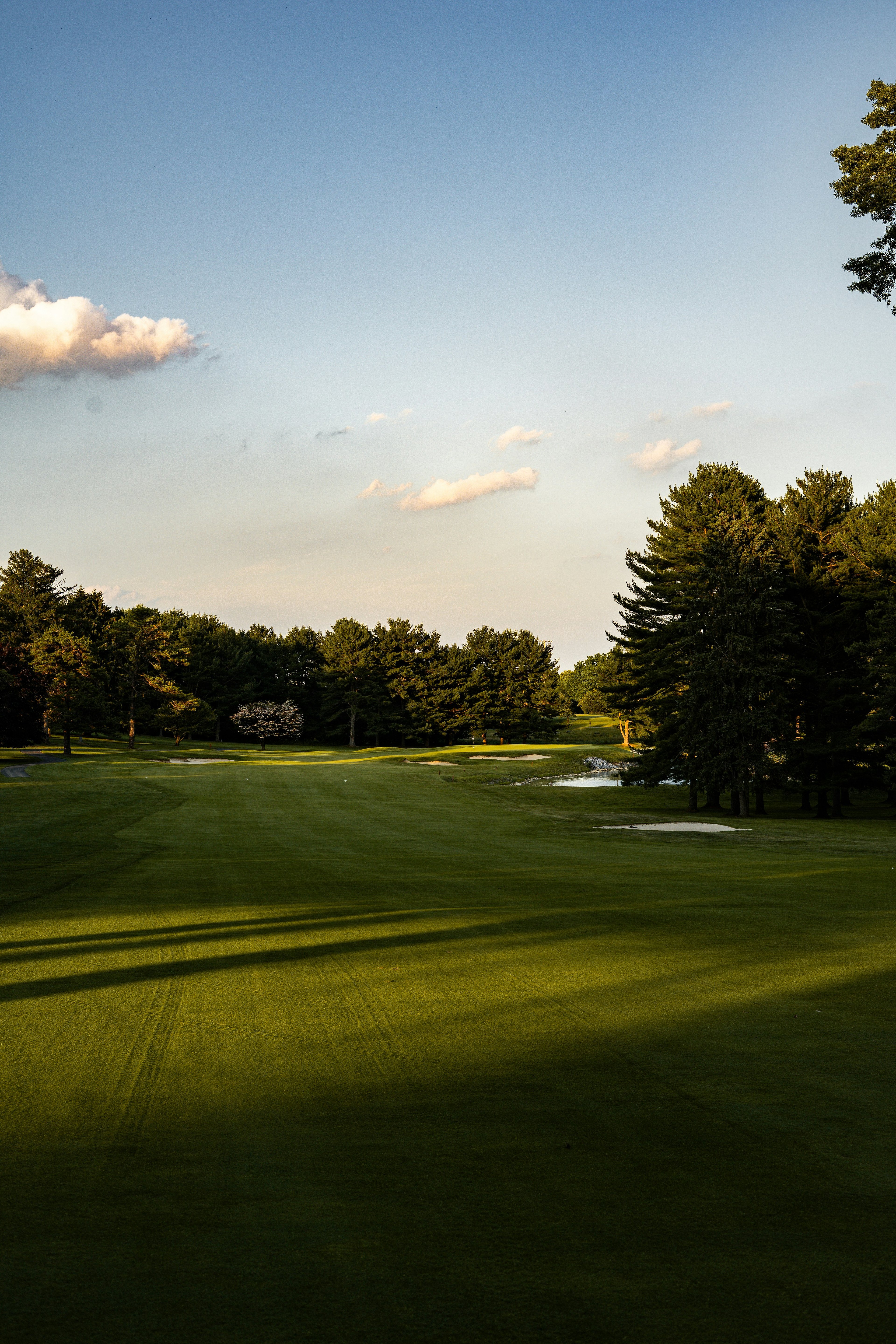 View across a golf course green