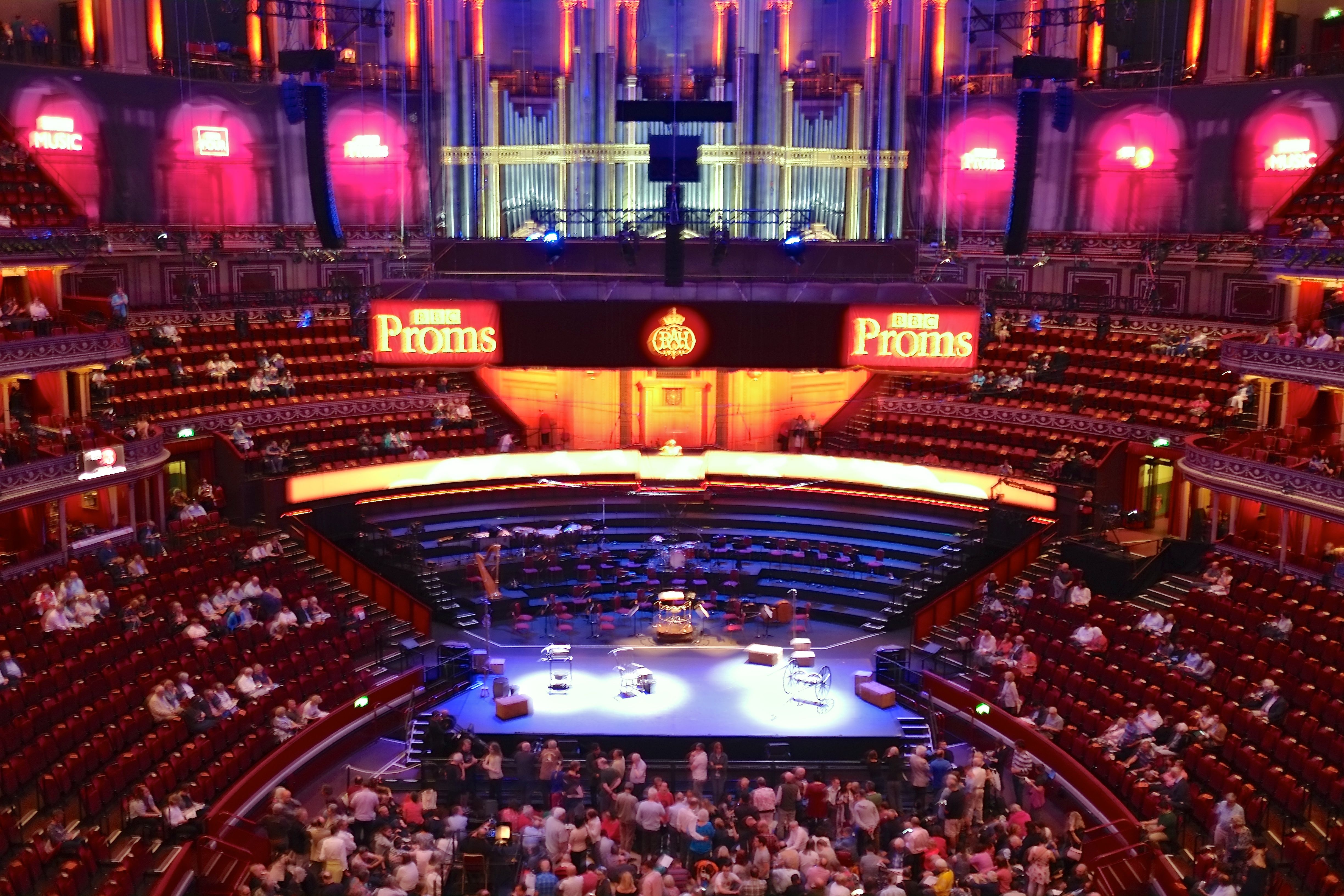 The Arena of the Royal Albert Hall filling up before a BBC Proms concert