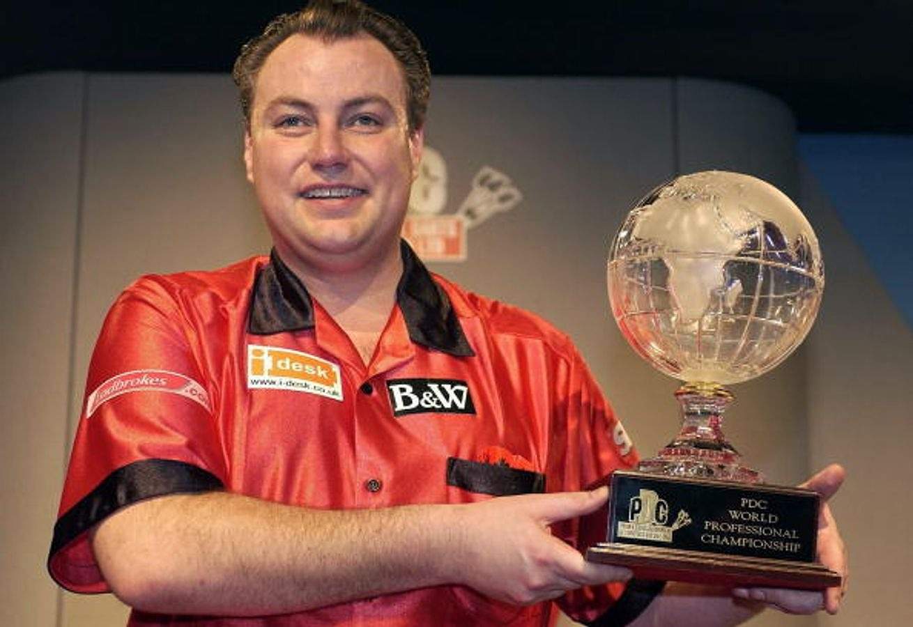 Players on stage at the BDO World Masters in the 1980s