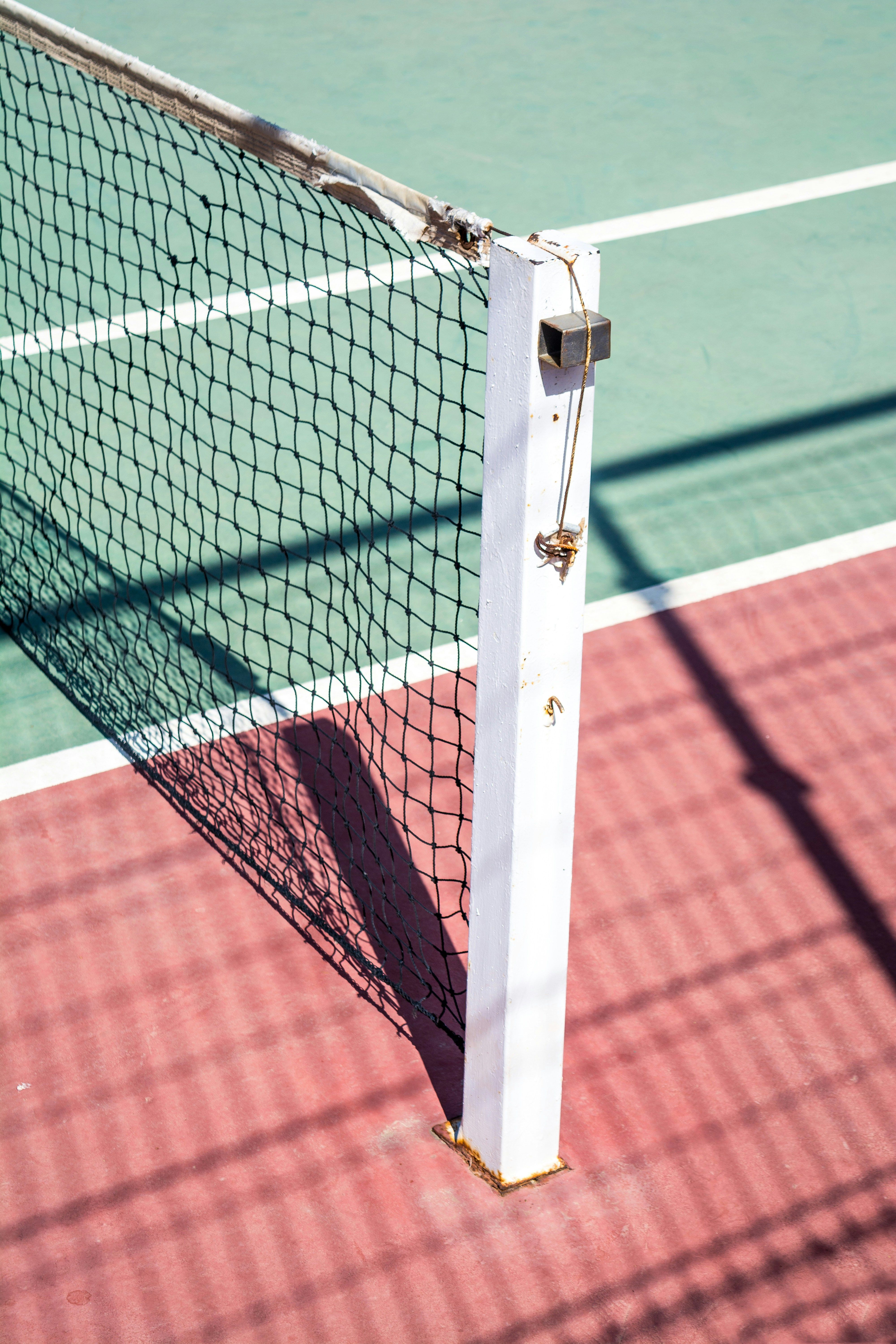Tennis net on a court