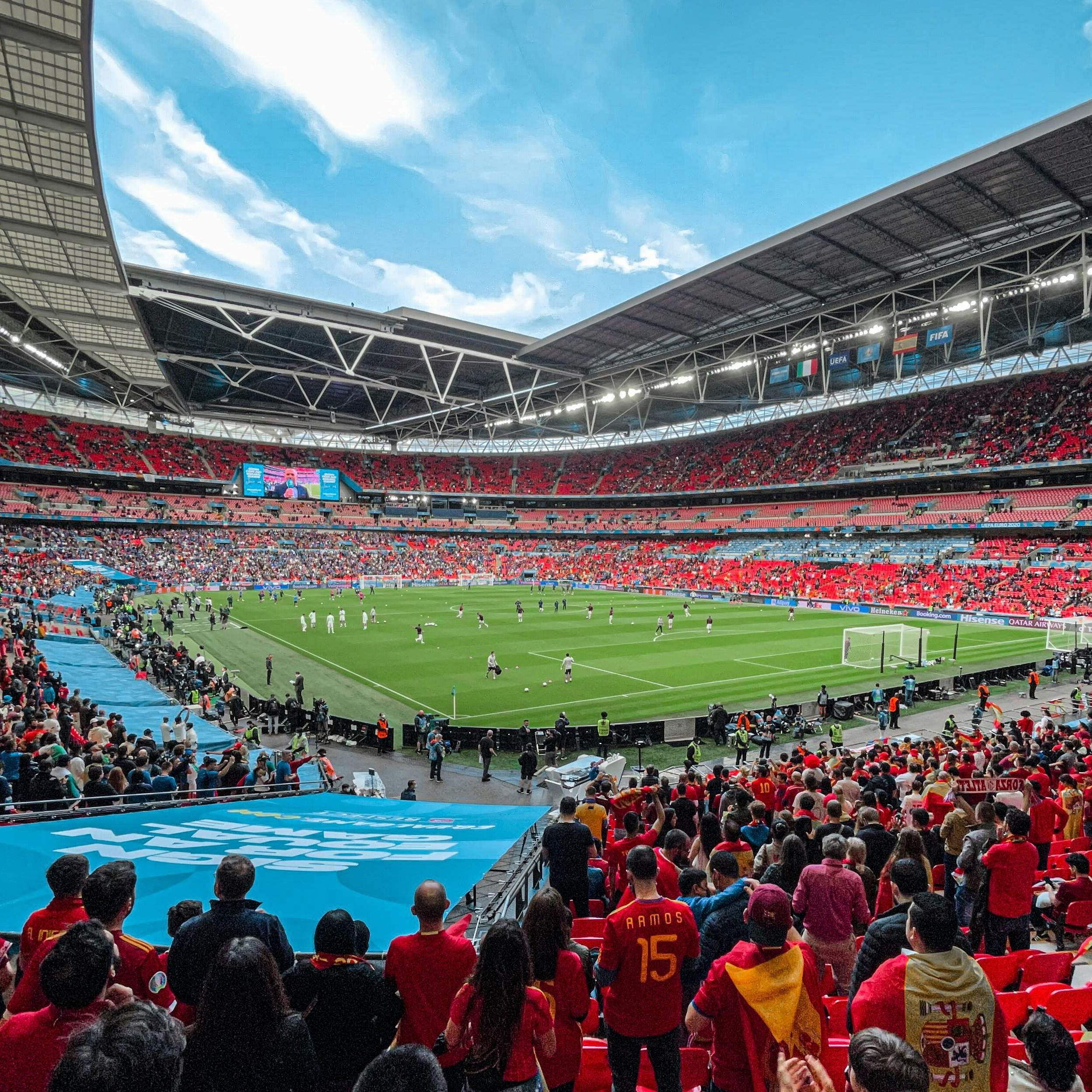 England national football team lined up before an international match at Wembley