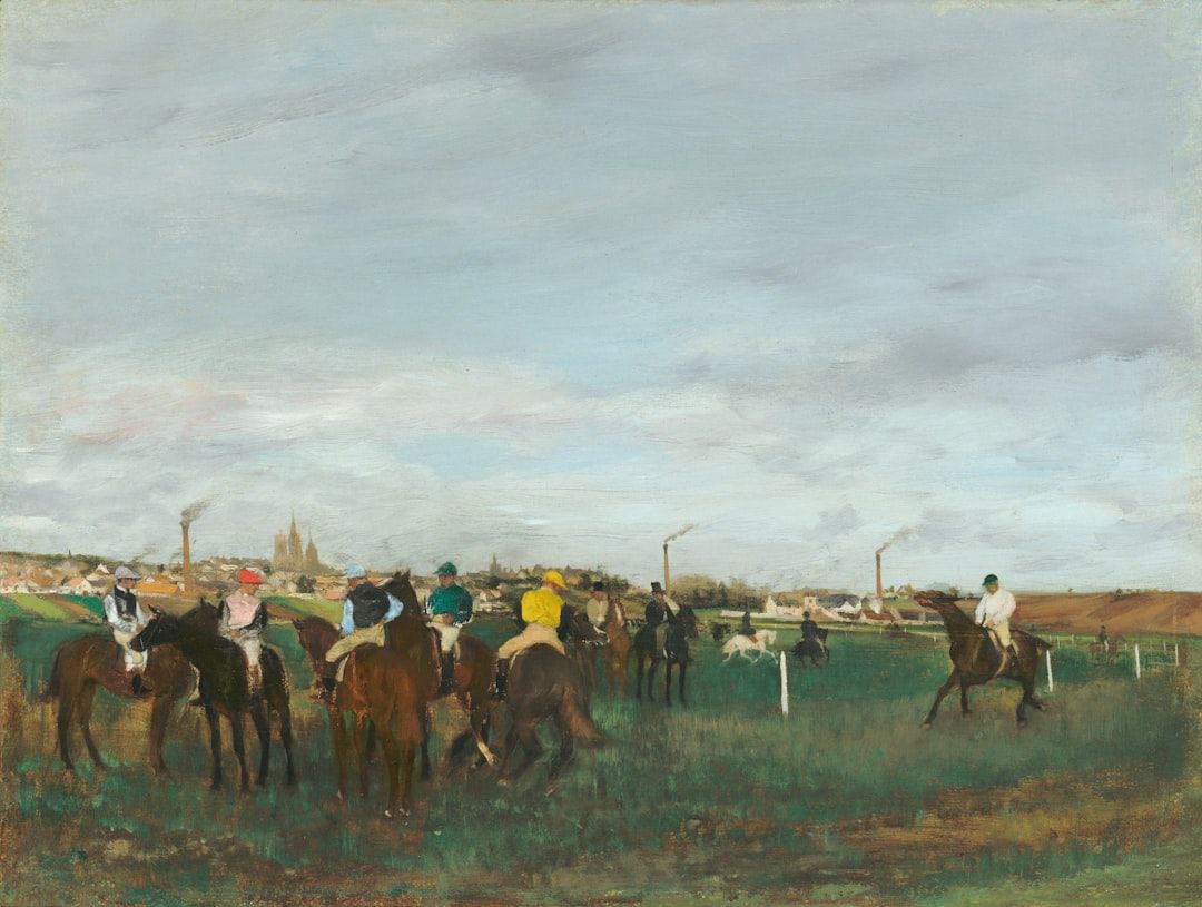 The Races by Edgar Degas, depicting 19th century horse racing