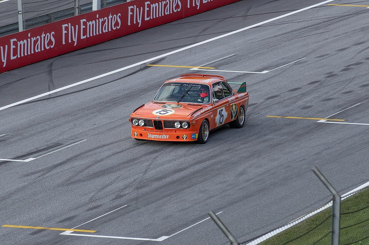 Niki Lauda's BMW racing car on display at Spielberg, Austria