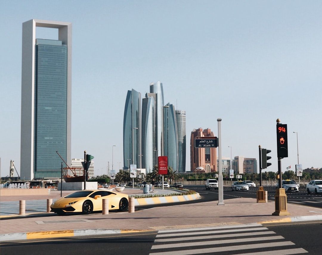 Racing car on the Yas Marina Circuit