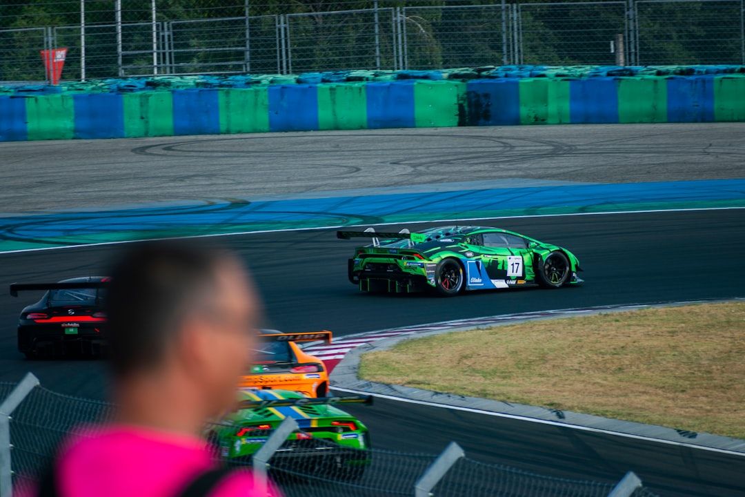 Racing car on track at the Hungaroring circuit