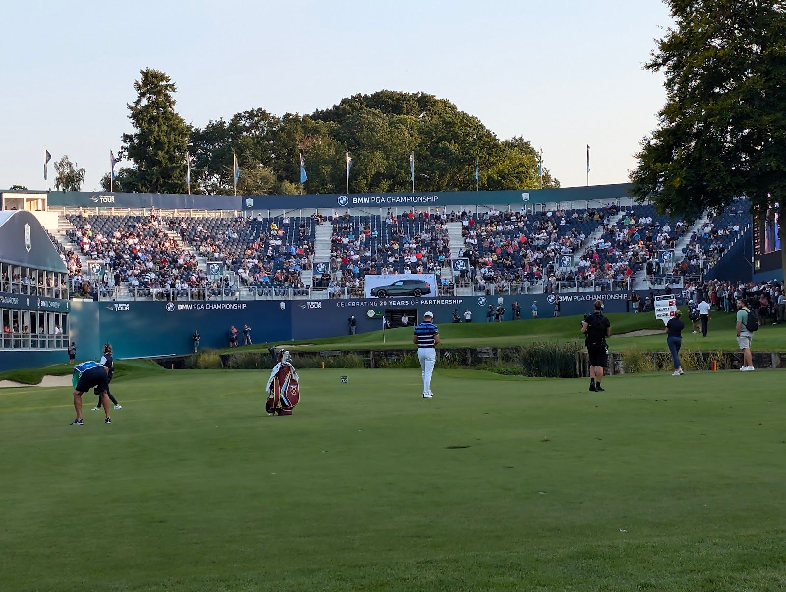 The grandstands around the 18th green at Wentworth