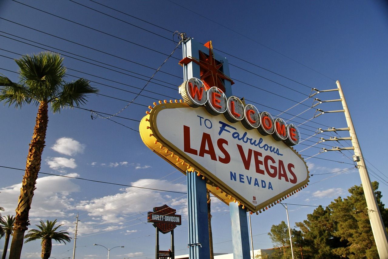 The Las Vegas Strip at night, where Elvis Presley became a legendary residency performer