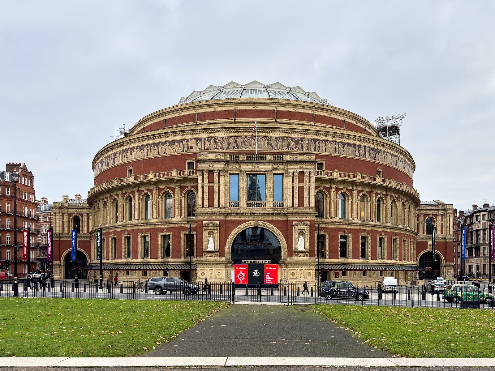 Interior of the Royal Albert Hall auditorium during a concert