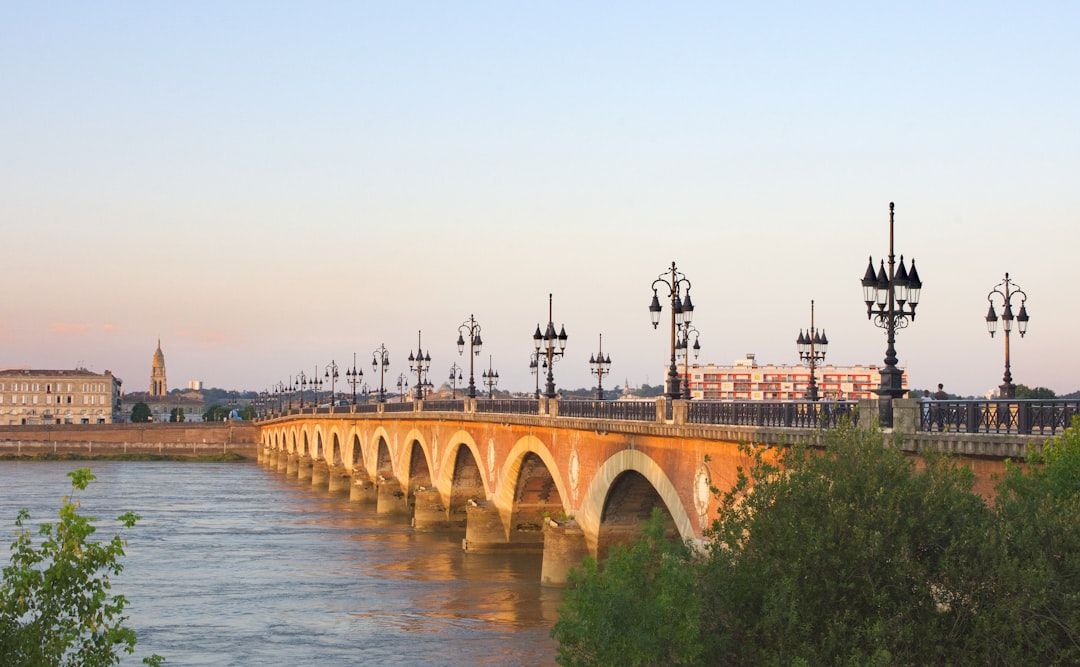 The Pont de Pierre stone bridge spanning the Garonne in Bordeaux